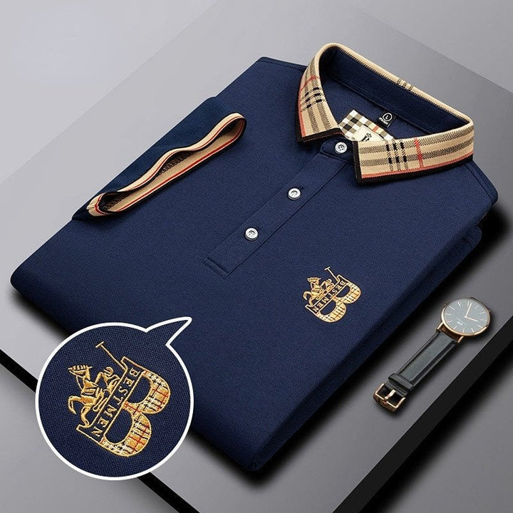 Polo T-shirt med Ternet Krave og Broderi