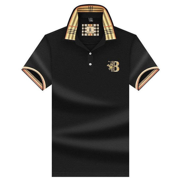Polo T-shirt med Ternet Krave og Broderi