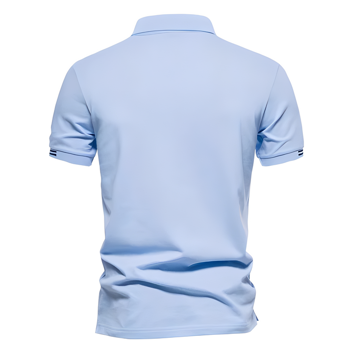 Klassisk herrepolo med sporty stribedetaljer