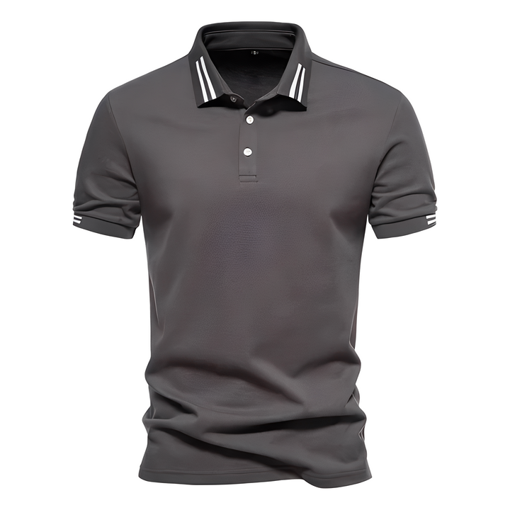 Klassisk herrepolo med sporty stribedetaljer