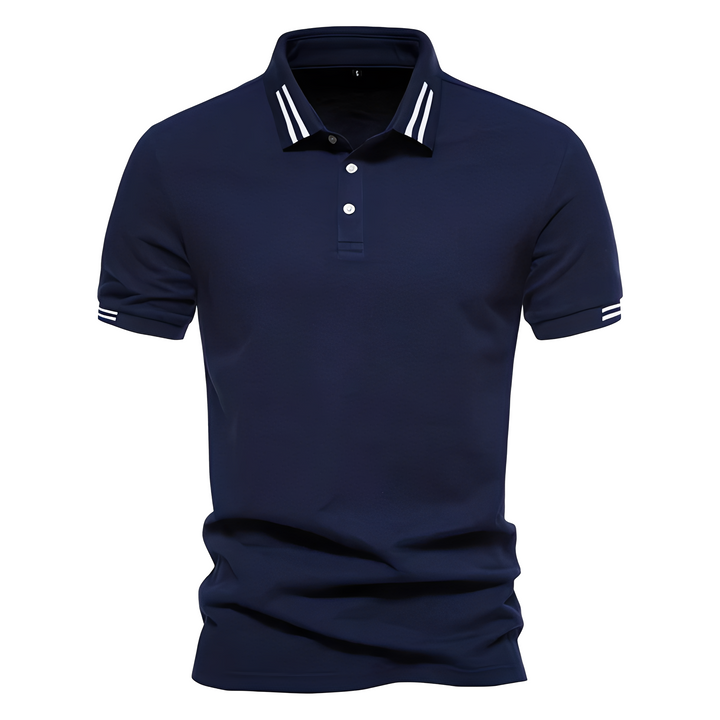 Klassisk herrepolo med sporty stribedetaljer