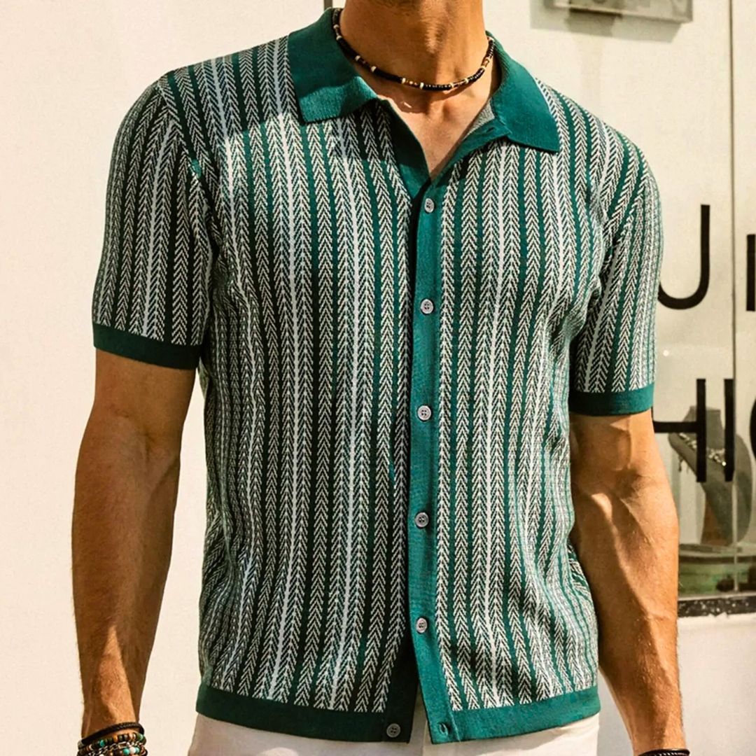 Herre poloshirt med chevron-mønster