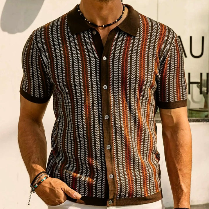 Herre poloshirt med chevron-mønster