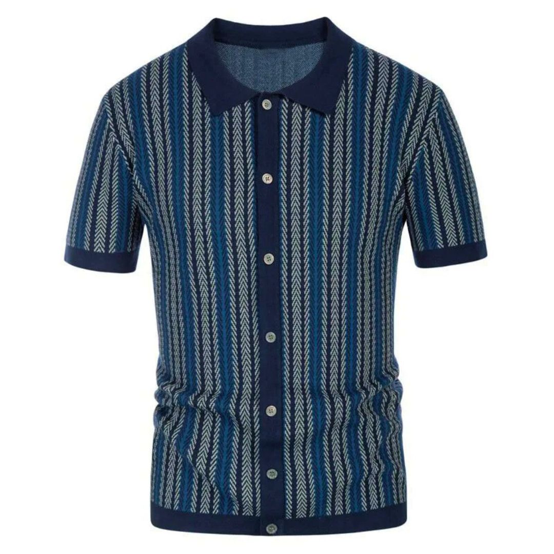 Herre poloshirt med chevron-mønster