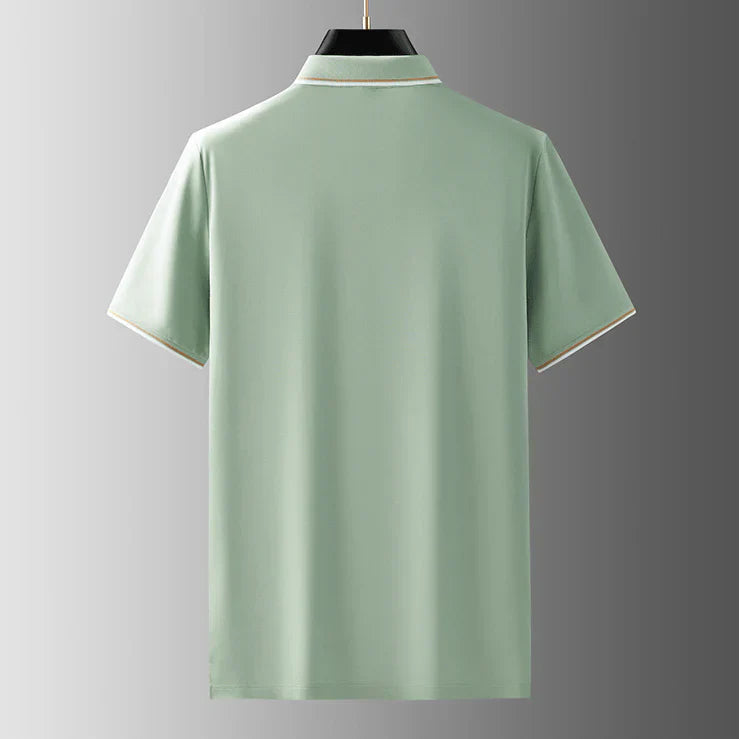 Poloshirt med kontrastkrave og stribedetaljer
