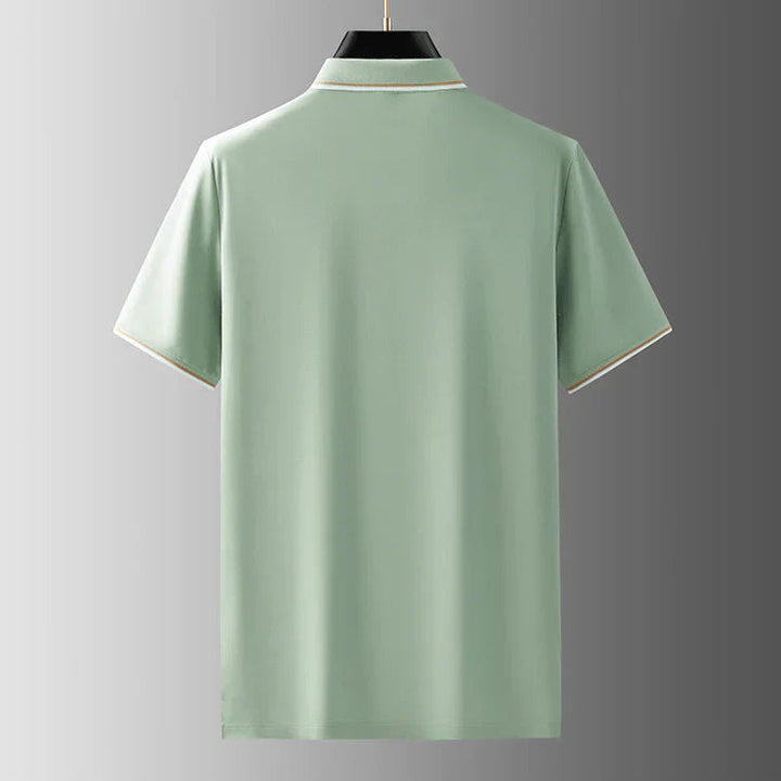 Poloshirt med kontrastkrave og stribedetaljer