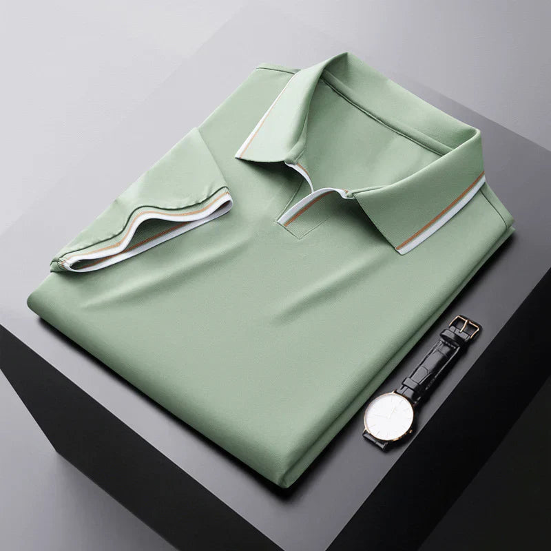 Poloshirt med kontrastkrave og stribedetaljer