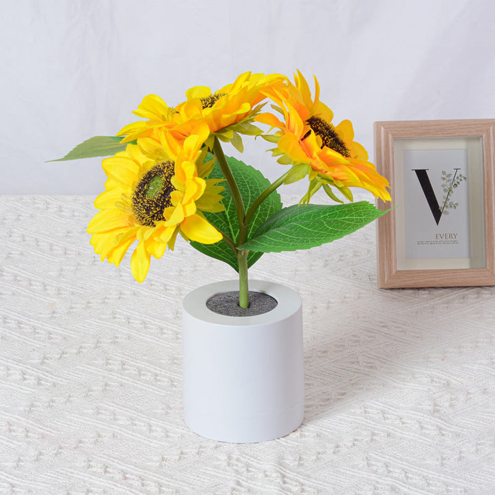 LED Solsikke Bordlampe med USB - Naturinspireret Belysning