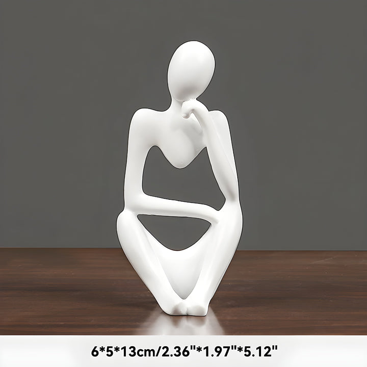 Sandfarvet Abstrakt Yoga Skulptur i Skandinavisk Design