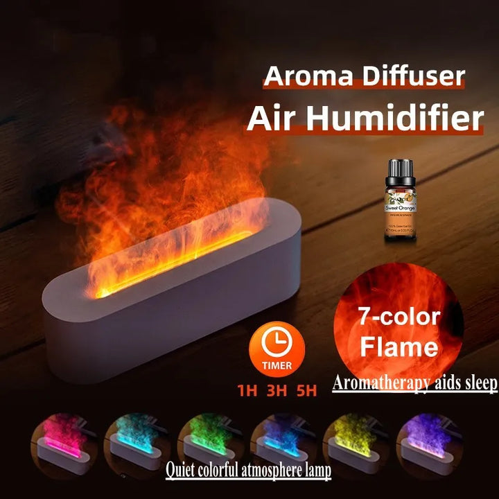 Flammeeffekt Aroma Diffuser med 7 Farver