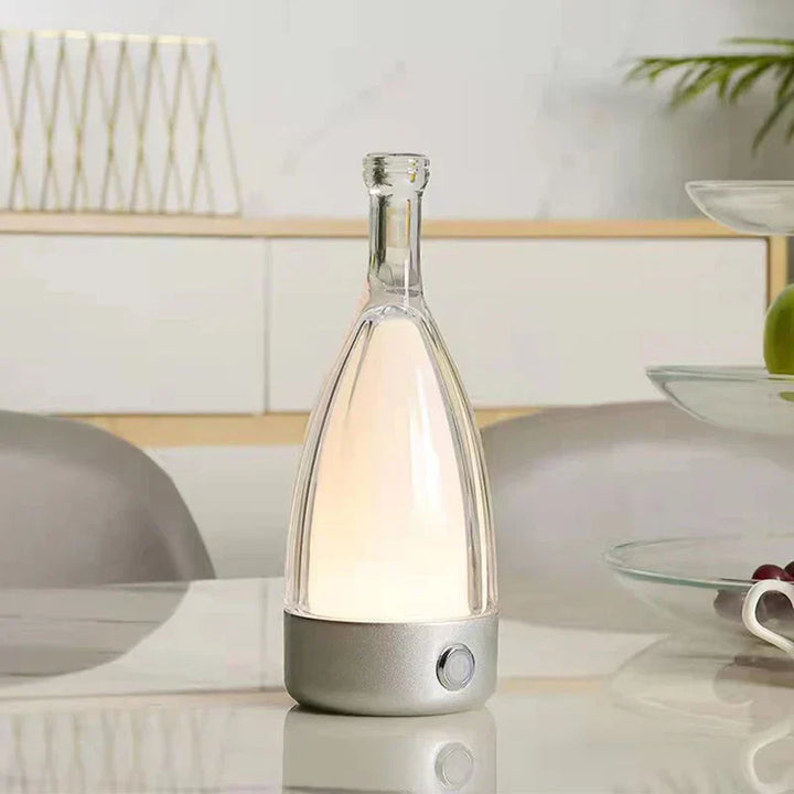 Vinflaskeformet USB Genopladelig Bordlampe med Dæmpbart LED-lys