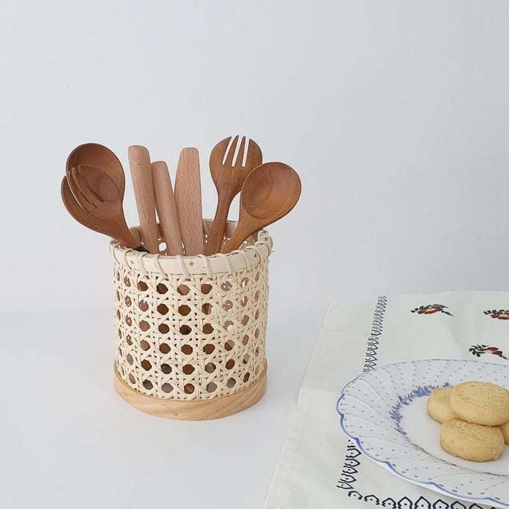 Multifunktionel Rattan Organizer til Opbevaring