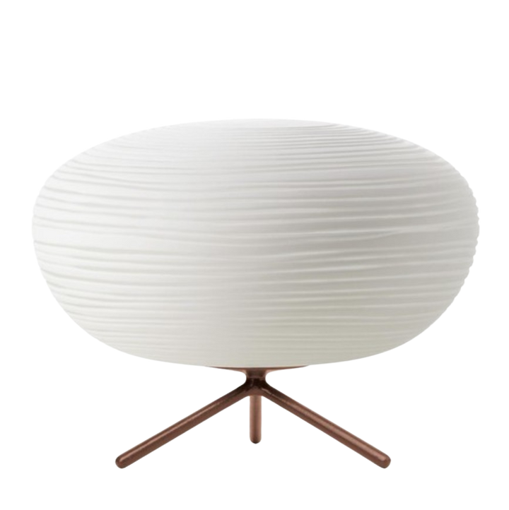 Japansk Inspireret Bordlampe med Frostet Glasdiffuser og Metalbund