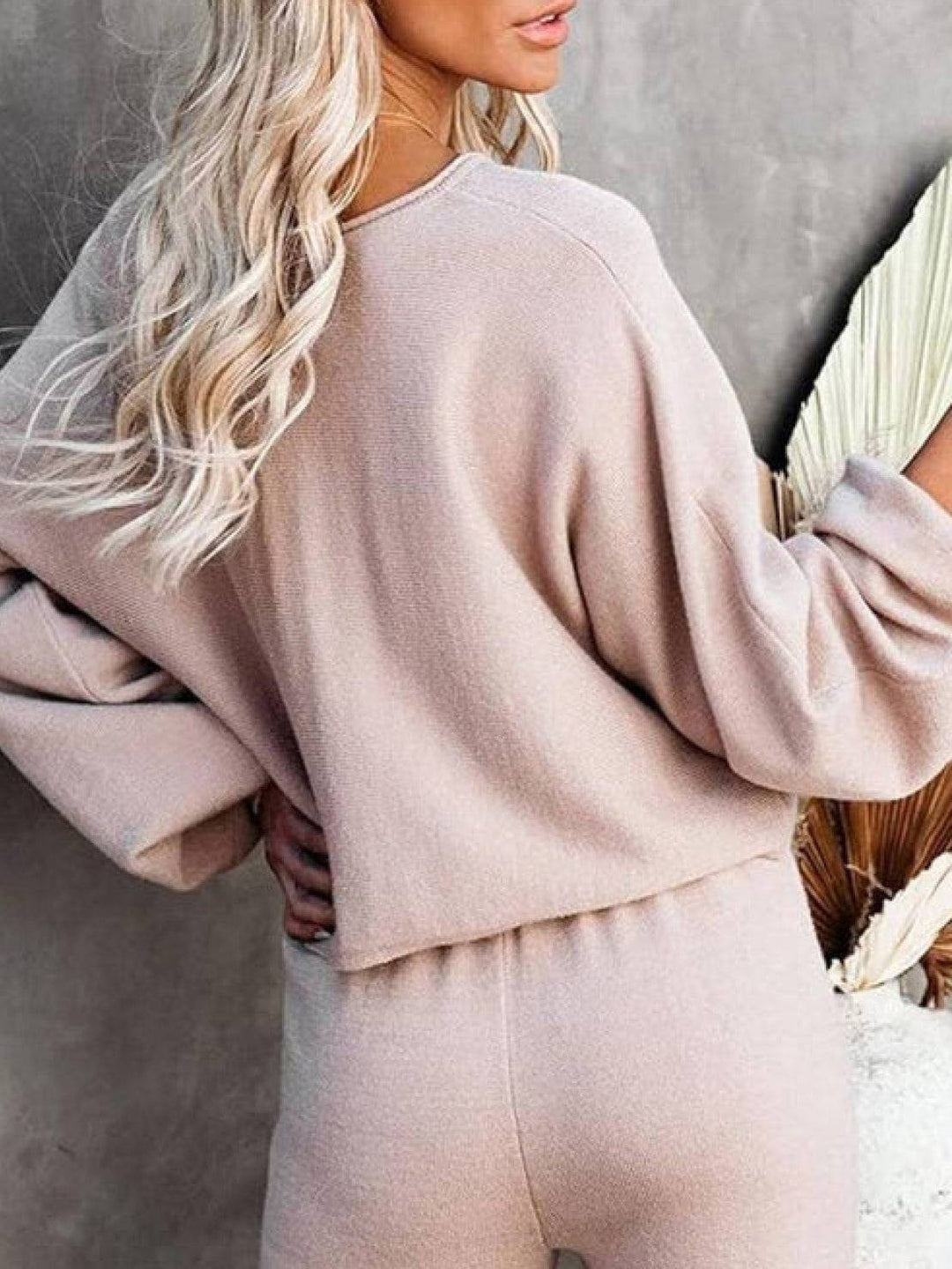 Hailey | Kvinders Cropped Sweatshirt og Bredbenede Bukser Lounge Sæt