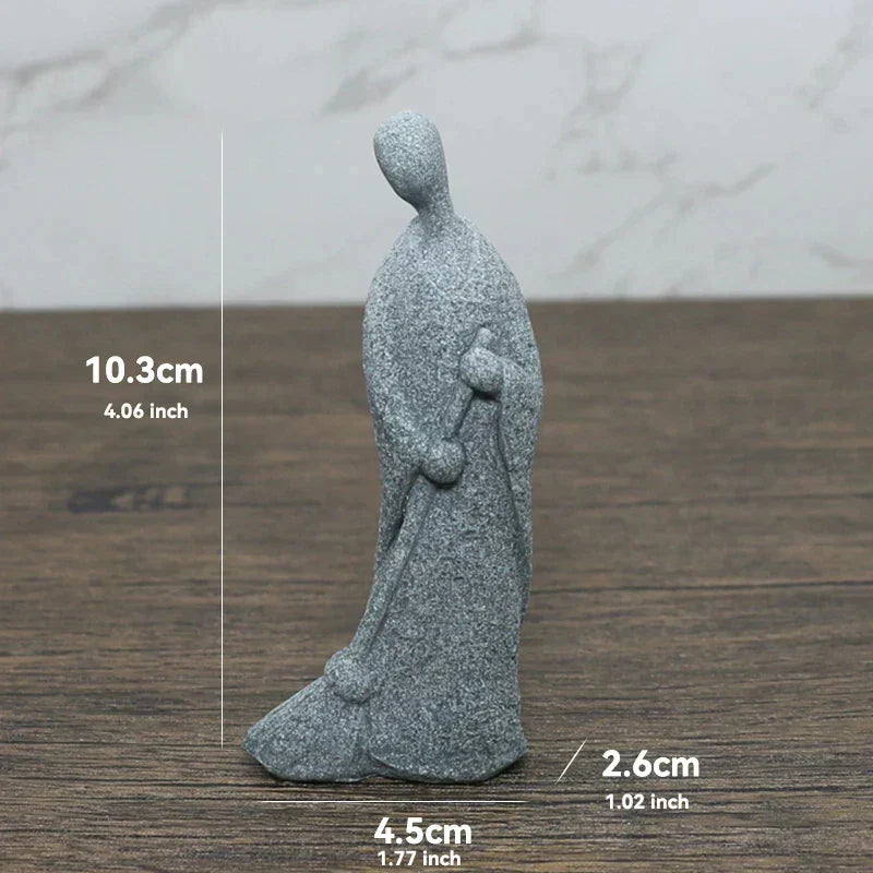 Lille Buddha Statue i Sandsten til Meditation og Zen Have