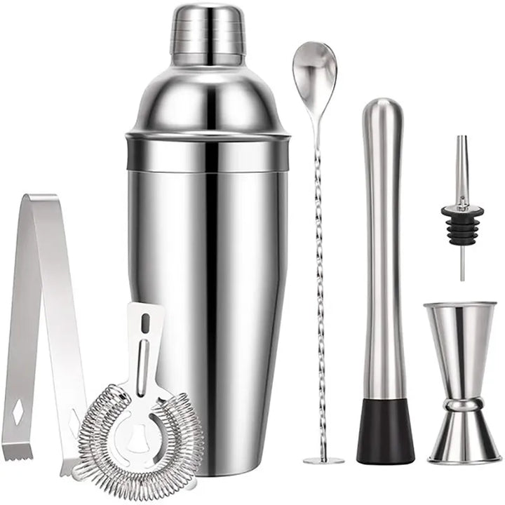 Cocktailshaker Sæt i Rustfrit Stål med Vinreol