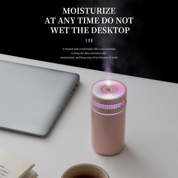 USB Bil Luftfugter med LED Lys og Aromaterapi