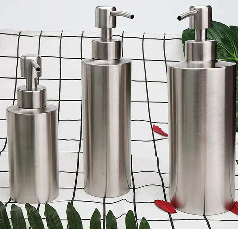 Elegant Sæbedispenser i Rustfrit Stål - Genopfyldelig Håndpumpe, 250ml/350ml/550ml