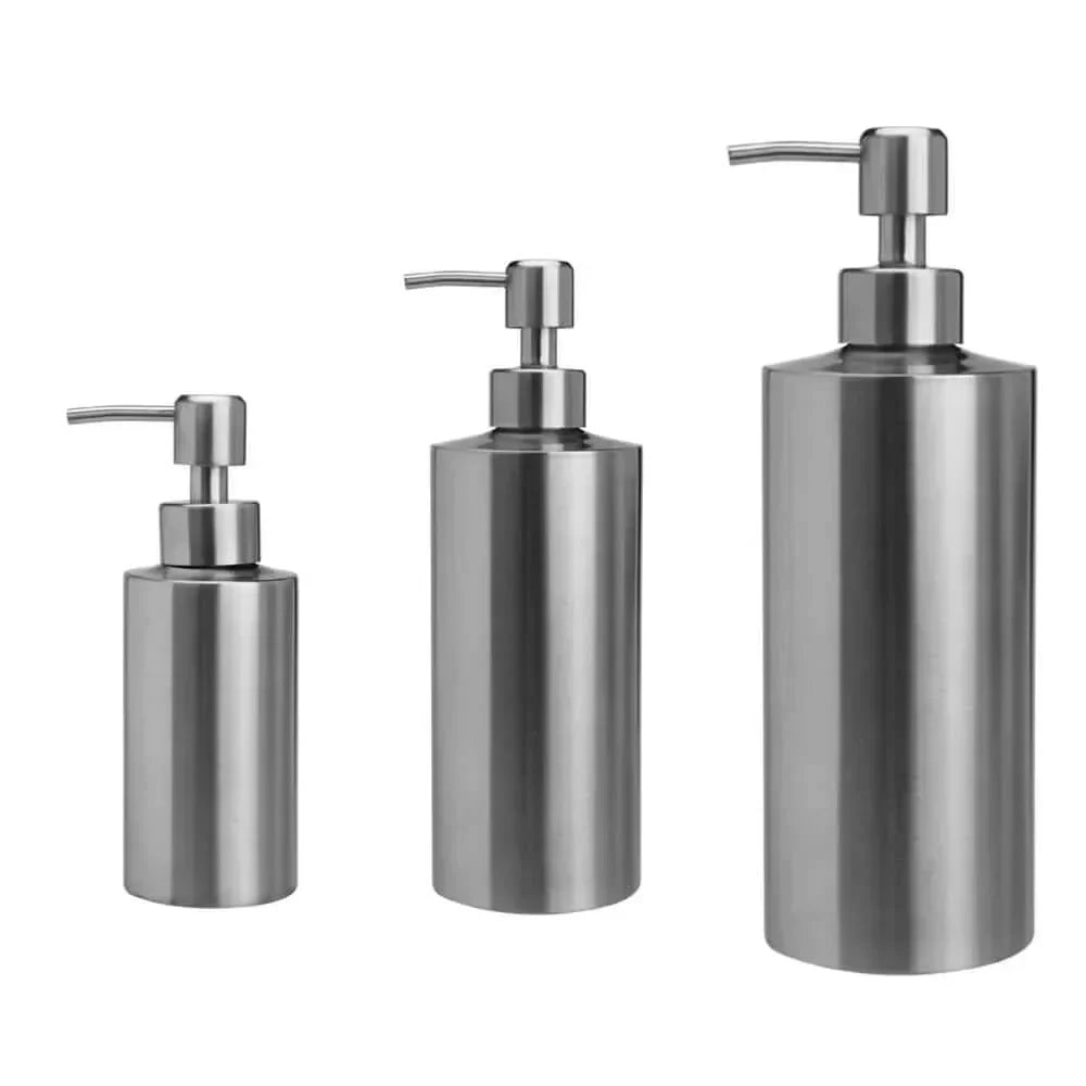 Elegant Sæbedispenser i Rustfrit Stål - Genopfyldelig Håndpumpe, 250ml/350ml/550ml