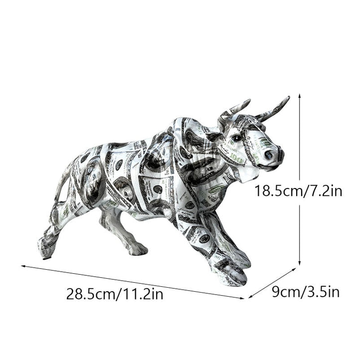 Farverig Graffiti Tyr Statue i Resin