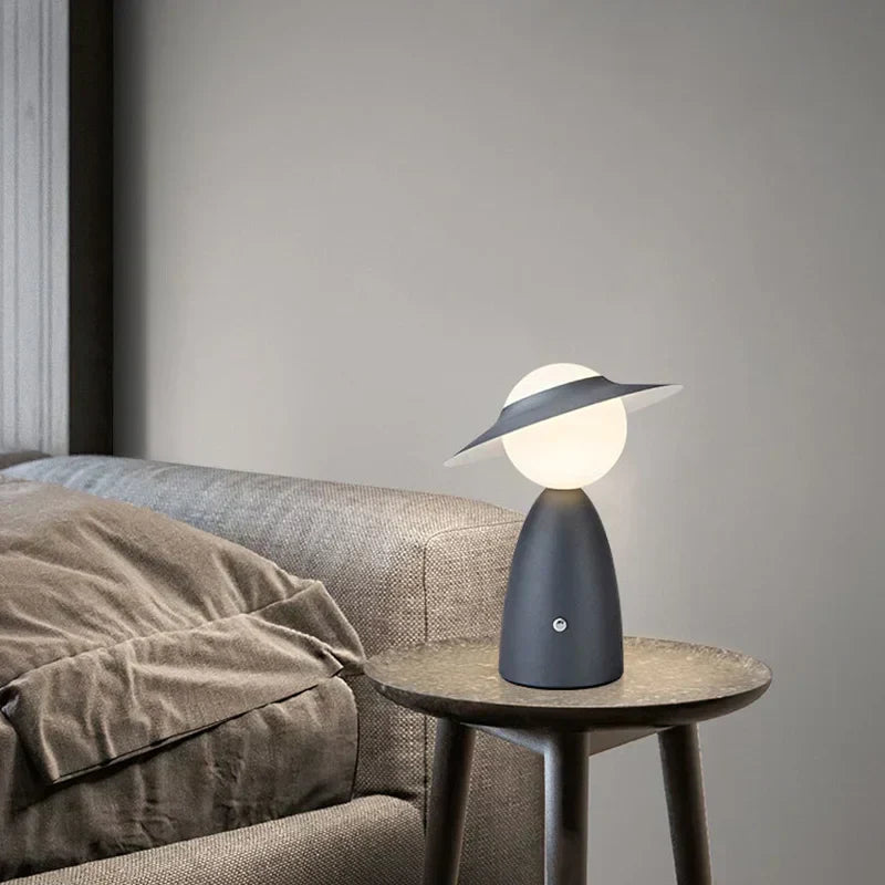 Trådløs Hat-formet Bordlampe med Touch Control