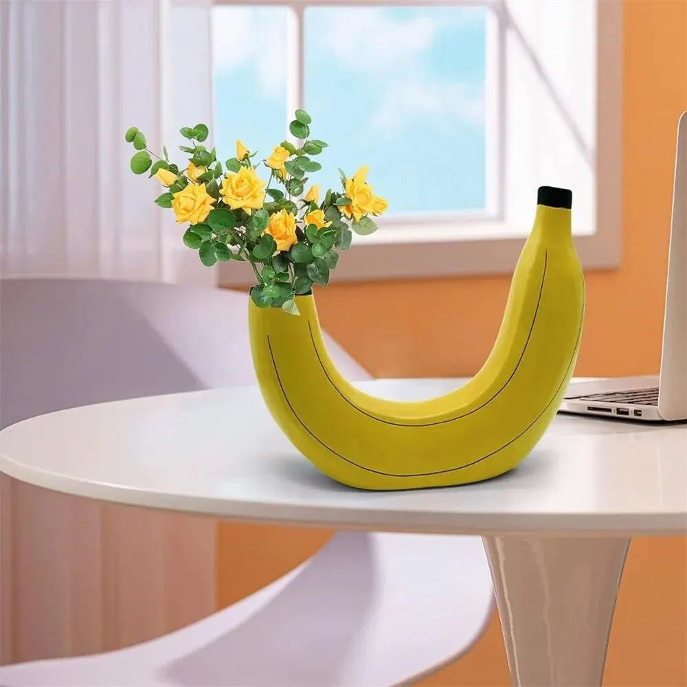 Banana-formet Harpiksvase til Blomsterdekoration