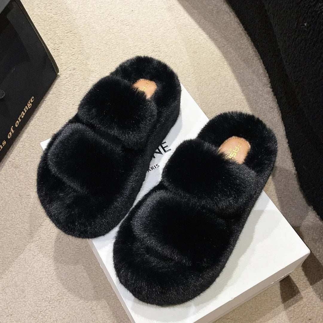 Højhælede Plush Sutsko til Kvinder med Justerbar Hældesign