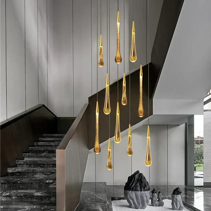 Krystal Pendellampe med Metalramme - Moderne LED Belysning