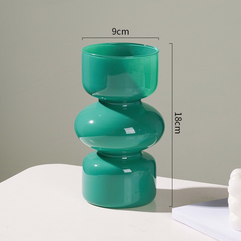 Farverig Glas Dyrevase - 18 cm