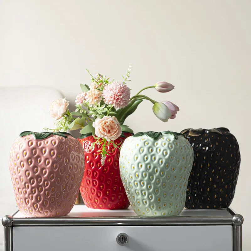 Jordbærformet Keramisk Vase til Blomsterarrangementer