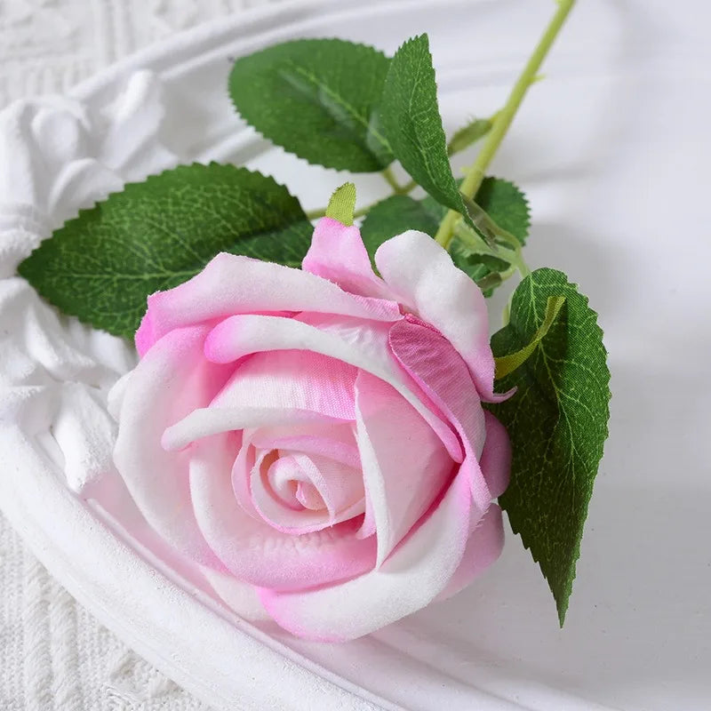 Realistisk Kunstig Rose Bouquet i Velvet - 20 Livagtige Blomster