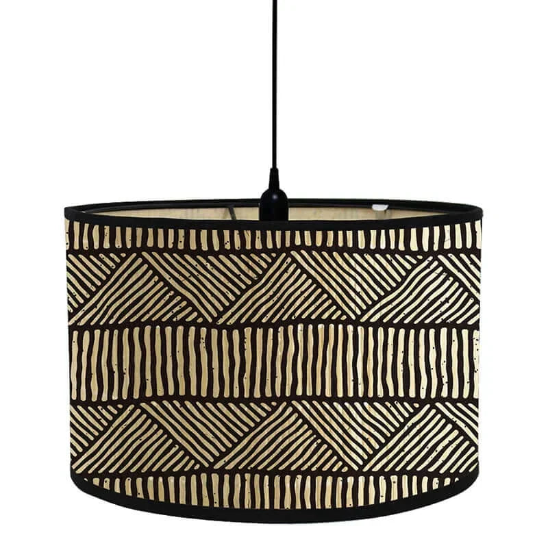 Art Deco Lampeskærm i Bambus og Jern