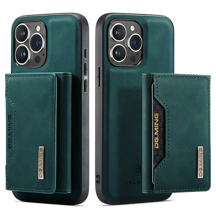 Magnetisk 2-i-1 iPhone Cover med Aftagelig Læderpung