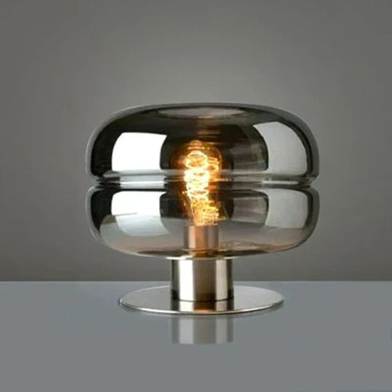 Moderne Bordlampe i Glas og Metal