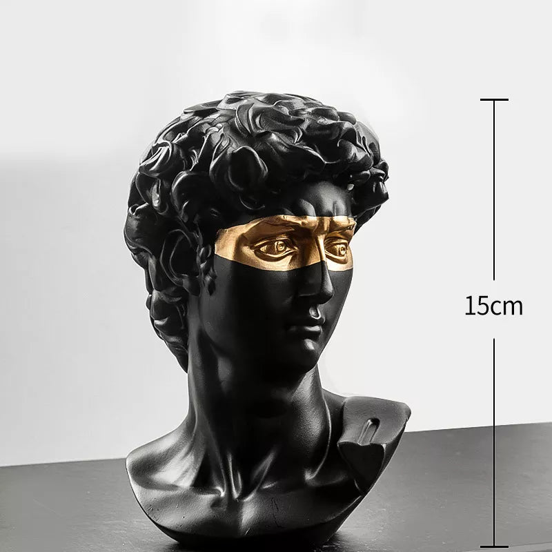 David Bust Skulptur i Hvid Gips med Religiøst Tema