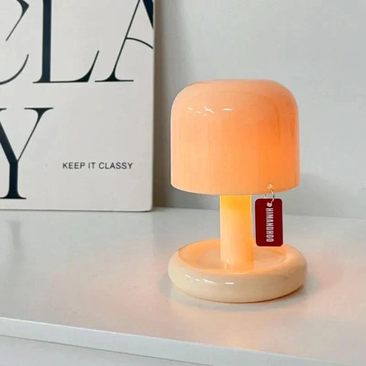 Elegant Metal- og Glasbordlampe med Touch Control og LED