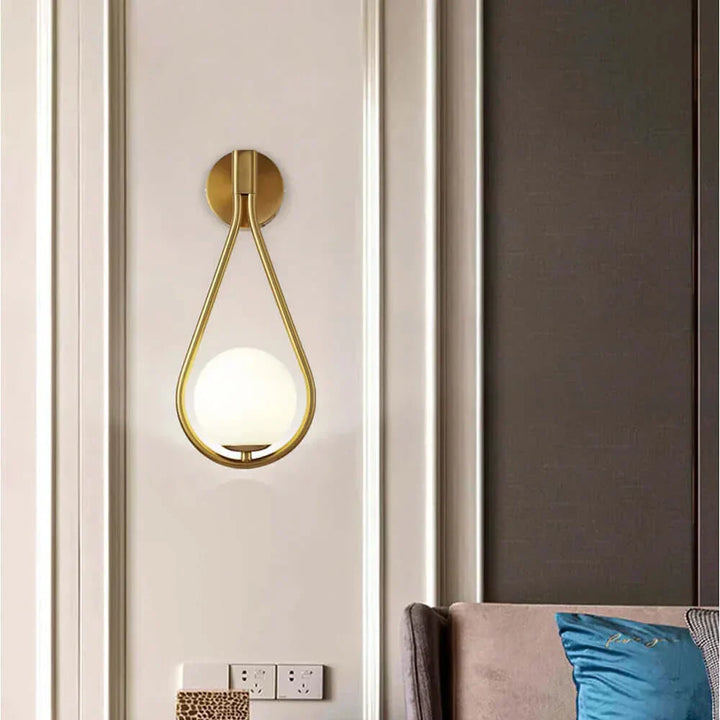 Moderne Væglampe med Glas Globus i Sort eller Guld