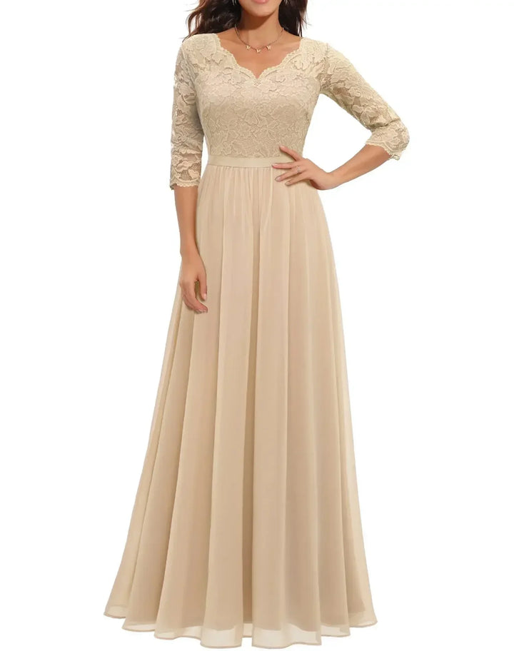Diane™ | Elegant Lang Blonde Kjole til Kvinder
