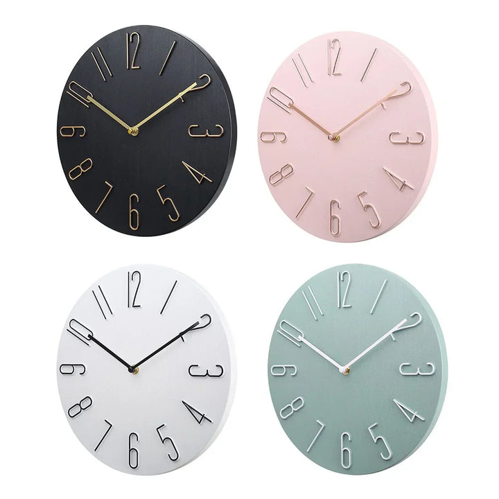 Minimalistisk Quartz Vægur i Hvid, Blå, Sort og Pink
