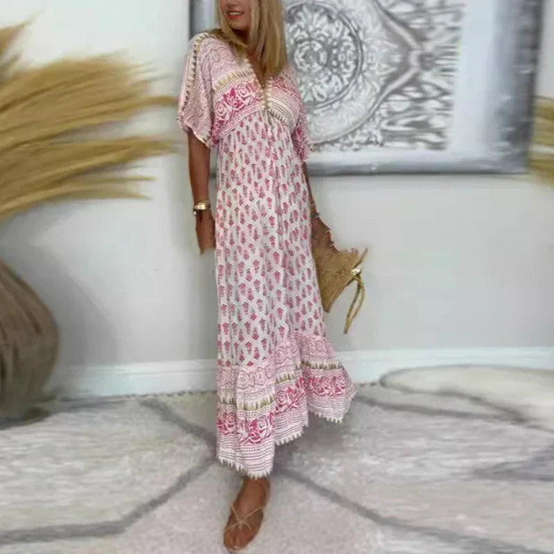 Autumn™ | Boho Print Maxi Kjole