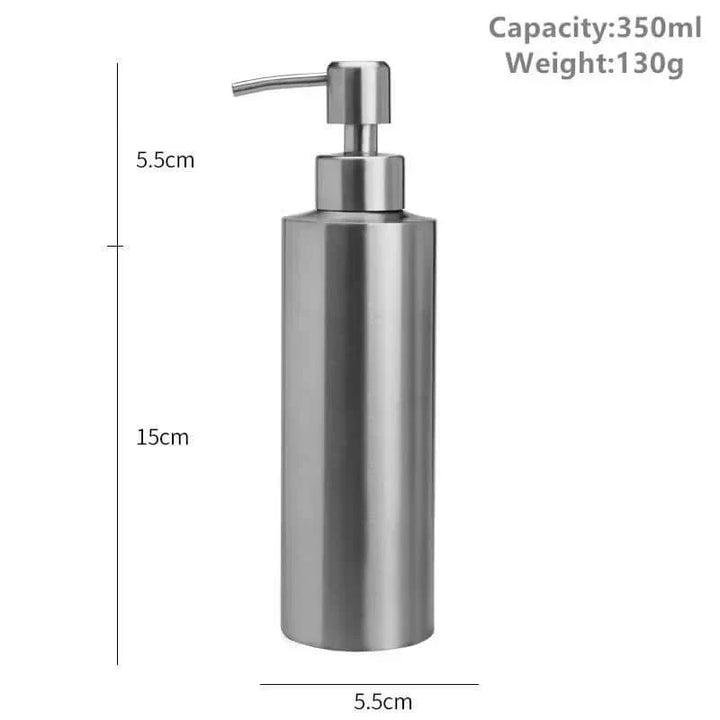 Elegant Sæbedispenser i Rustfrit Stål - Genopfyldelig Håndpumpe, 250ml/350ml/550ml
