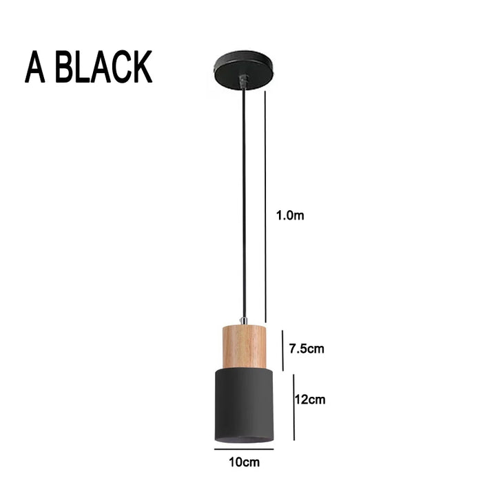 Moderne LED Pendellampe i Metal og Træ