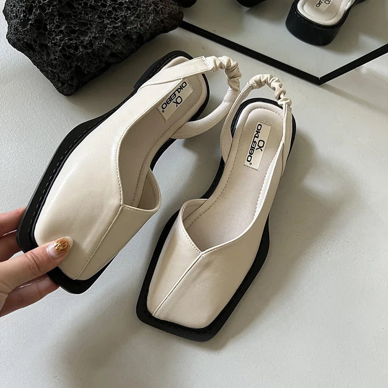 Marie | Dame Forår Minimalistiske Slingback Ballerina-Hæle
