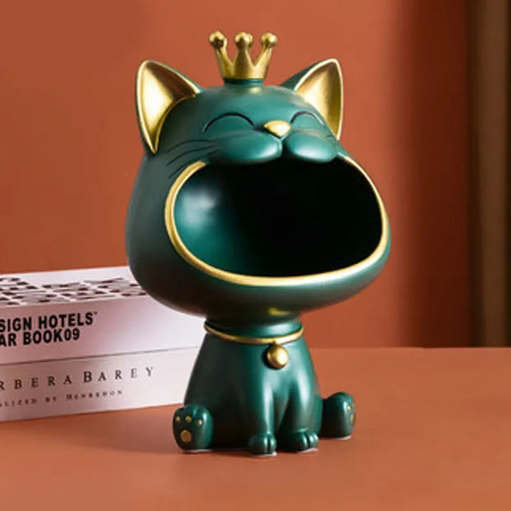 Lucky Cat Nøgleholder i Resin med Skridsikker Base