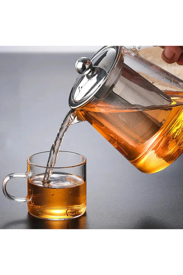 Elegant Glas Teapot med Rustfrit Stål Infuser - 18.5 oz, 25.4 oz, 32 oz, 44 oz