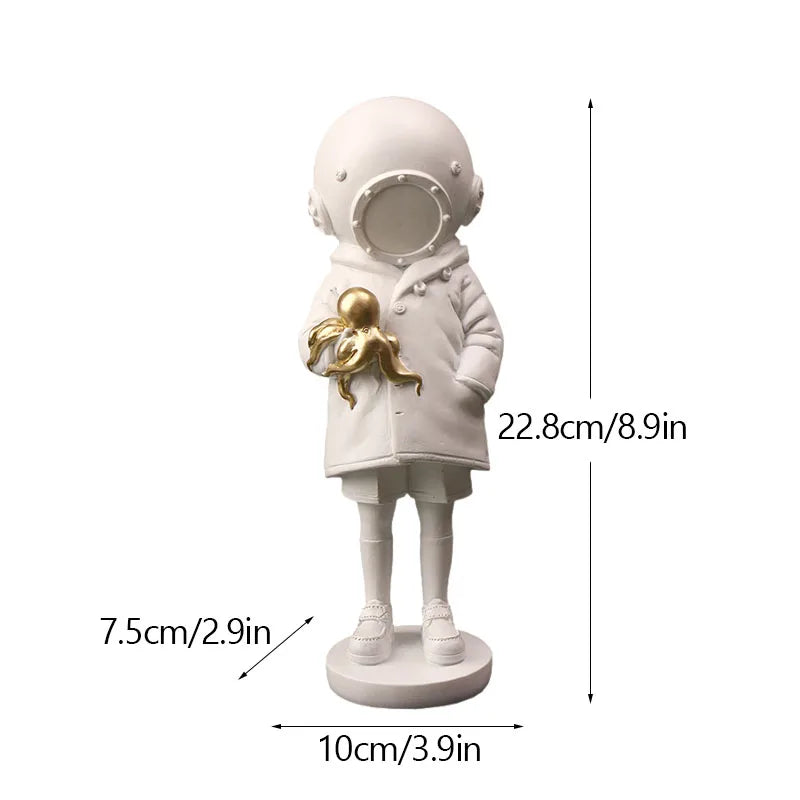 Håndlavet Banksy Blomsterkaster Harpiksskulptur 21,5 cm