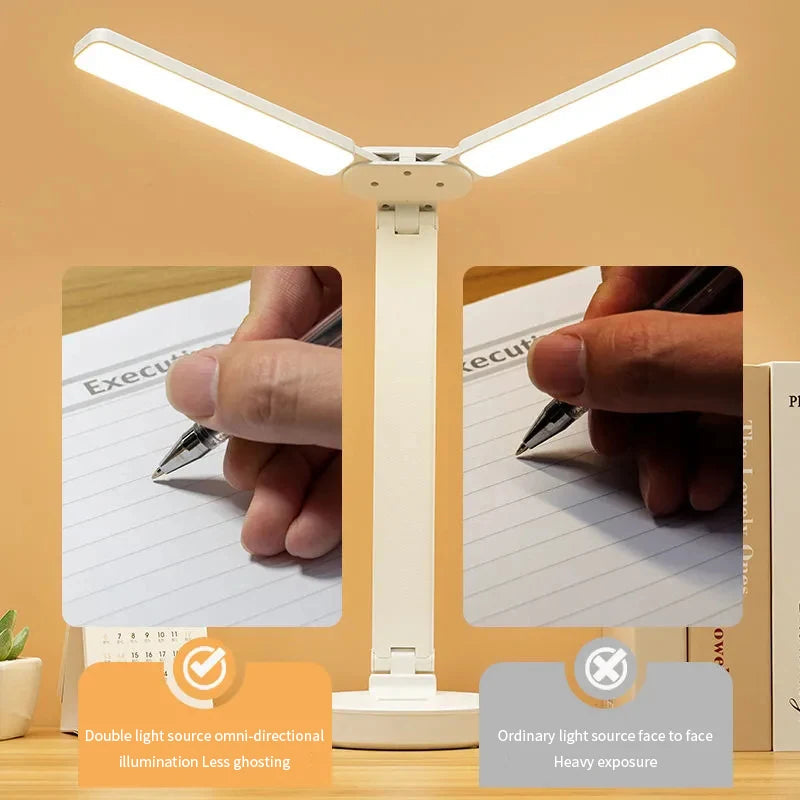 Justerbar Genopladelig LED Skrivebordslampe med Telefonholder