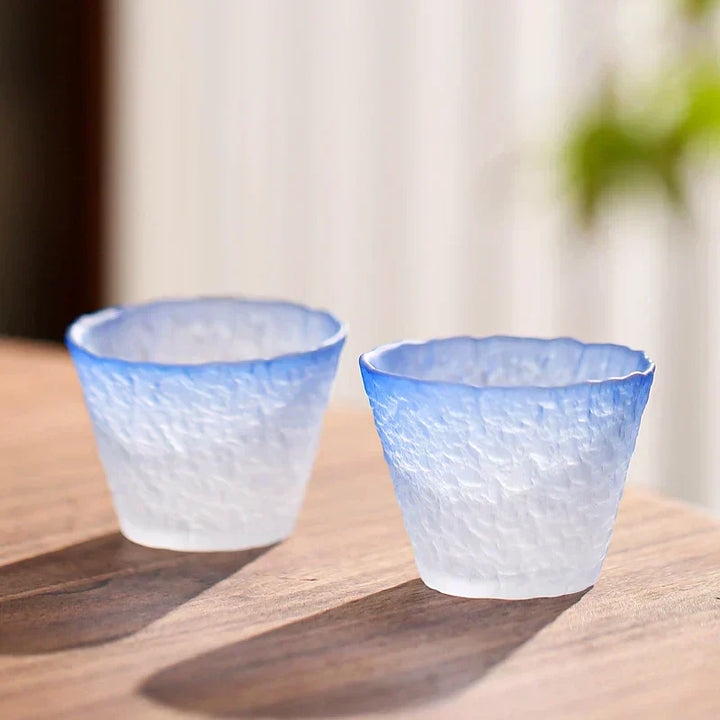 Ombre Blå Glas Sake Sæt med Kande og Kopper