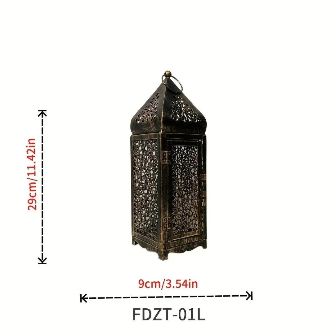 Orientalsk Metal Lanterne Lysestage med Vintage Design