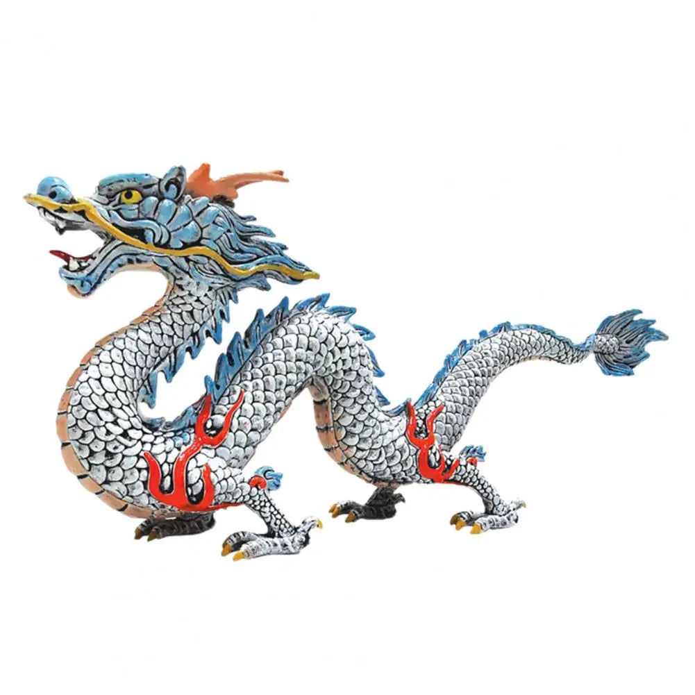 Elegant Kinesisk Drage Feng Shui Skulptur i PVC